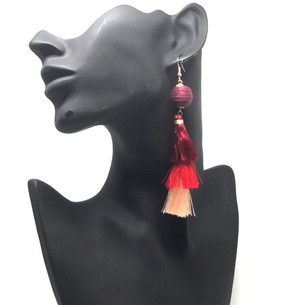 ombre tassel tier earrings